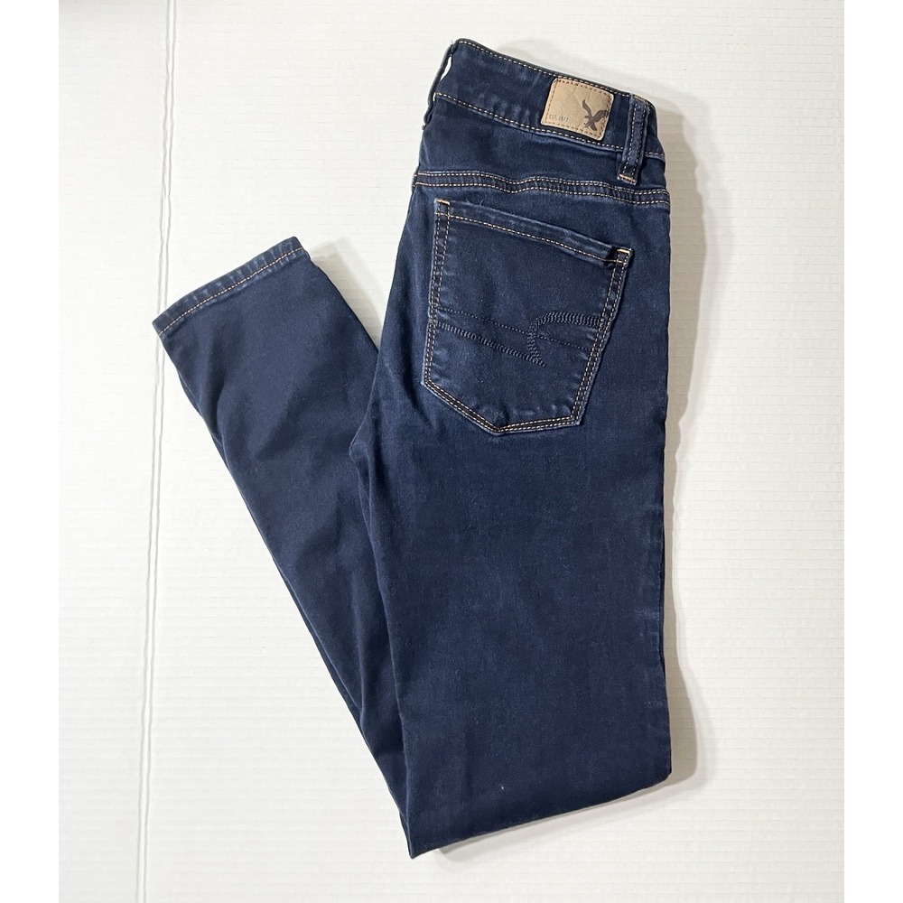 American Eagle Jeans Women's‎ 0 Long High Rise Jegging Crop Stretch Dark Wash